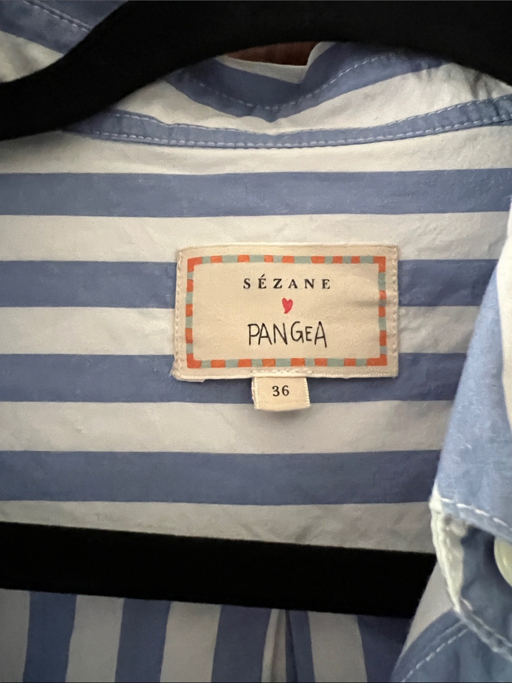 Sezane X Pangea Striped Heart Max Shirt - Picture 3 of 5
